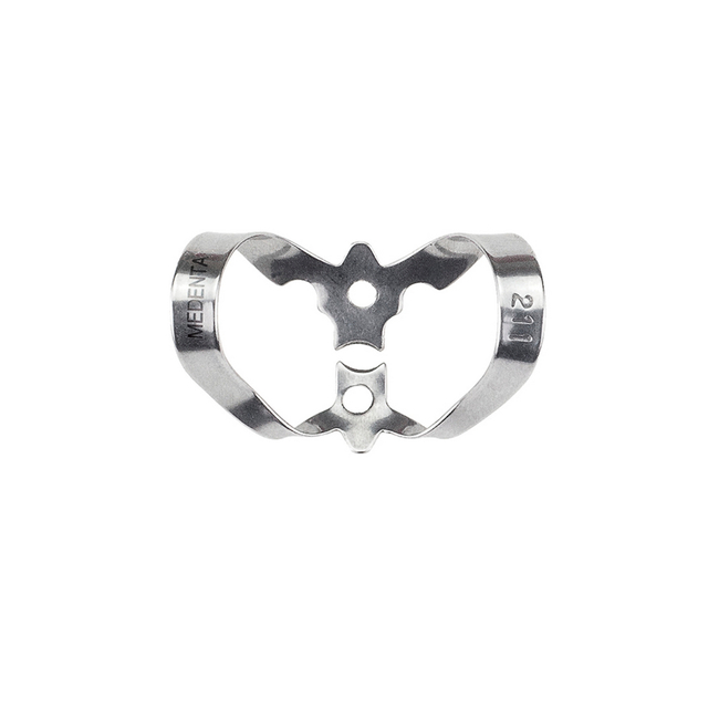 129-211 - крепление для Раббер Дам Медента, тип «бабочка», для резцов и клыков, щечки симметричные со смещением | Medenta Instruments Co. (Пакистан)