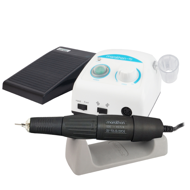 Marathon N7 NEW - зуботехнический микромотор повышенной мощности с наконечником SDE-H37LN, 35000 об/мин, 45 Вт, педаль FS60 | Saeyang Microtech (Ю. Корея)