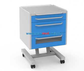 А-016Б Стол врача мобильный с 2 ящиками и бактерицидной лампой Philips